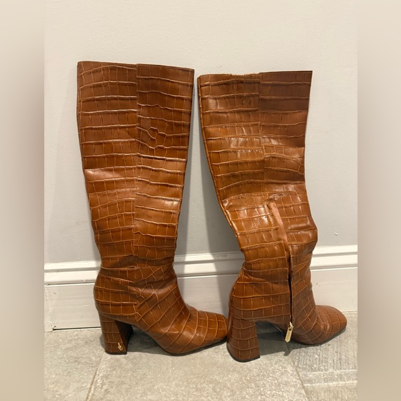 Sam Edelman Knee High Croc Print Boots size 7 - Picture 2 of 7